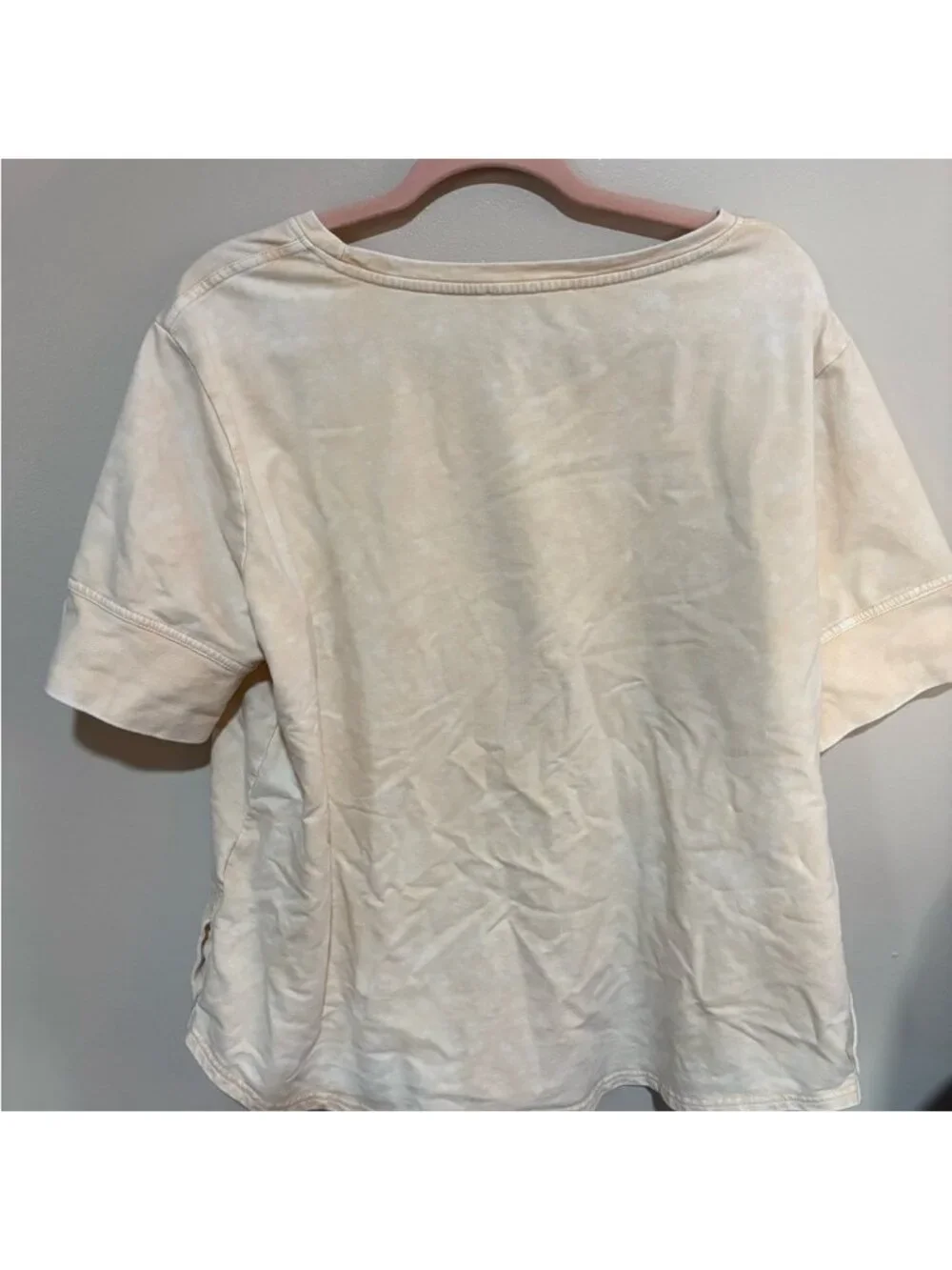 Cream Short-Sleeve Button-Tab Sweatshirt - Picture 2 of 3